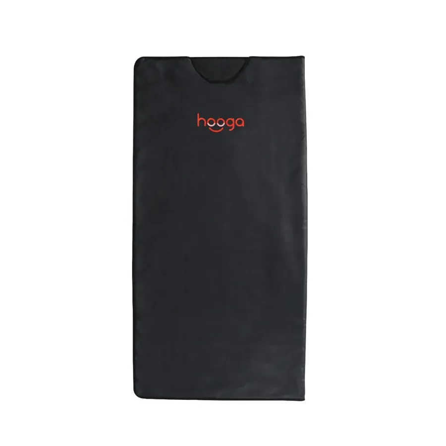 The Hooga Infrared Sauna Blanket, a black infrared sauna blanket with a wired digital controller.