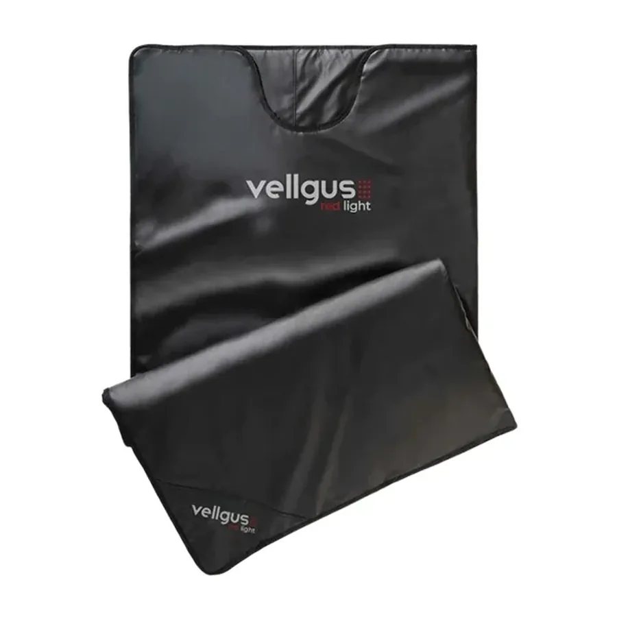 The Vellgus Infrared Sauna Blanket, a black zippered infrared sauna blanket.